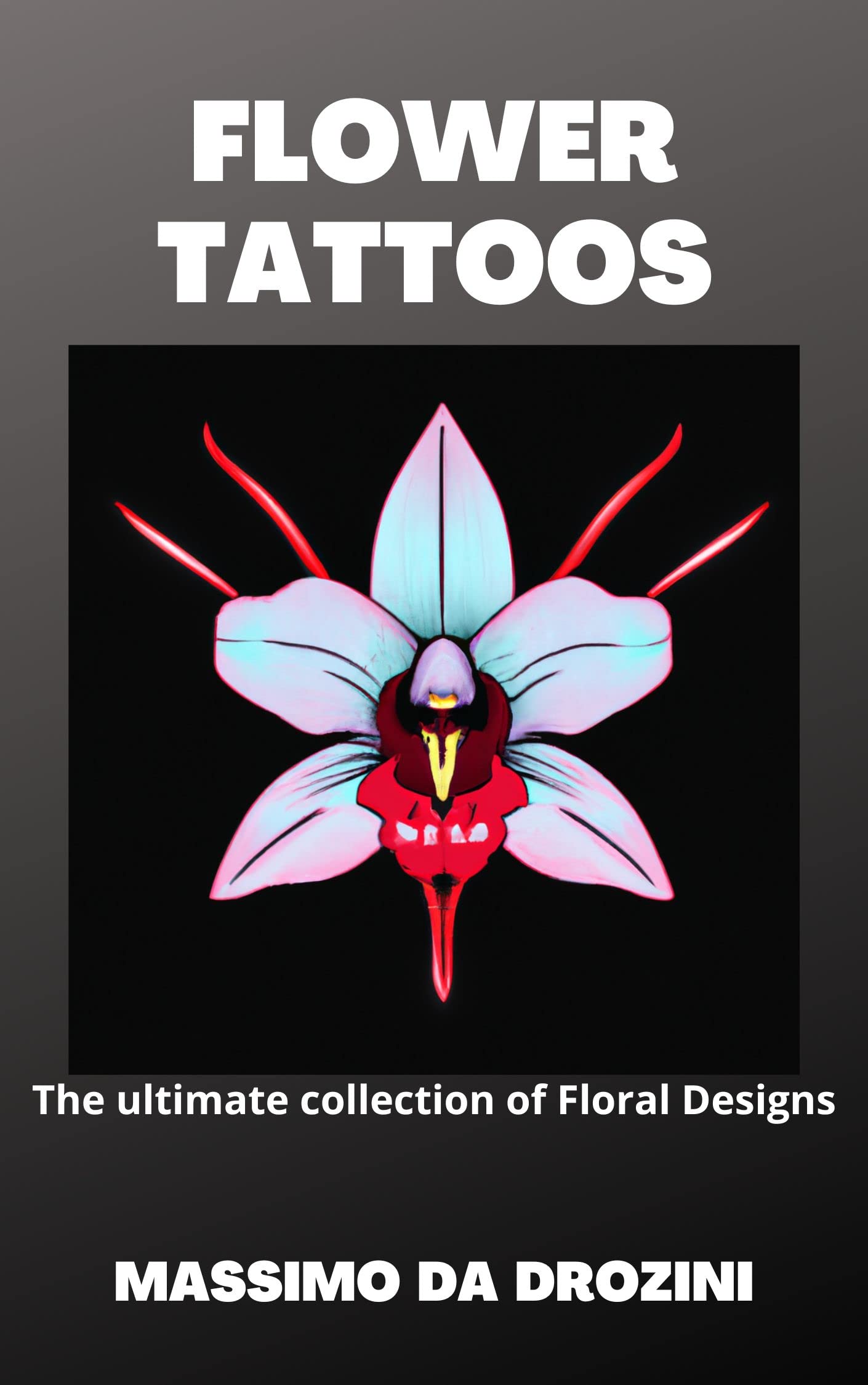 Livre tatouage fleur avec illustrations de haute précision de fleurs
