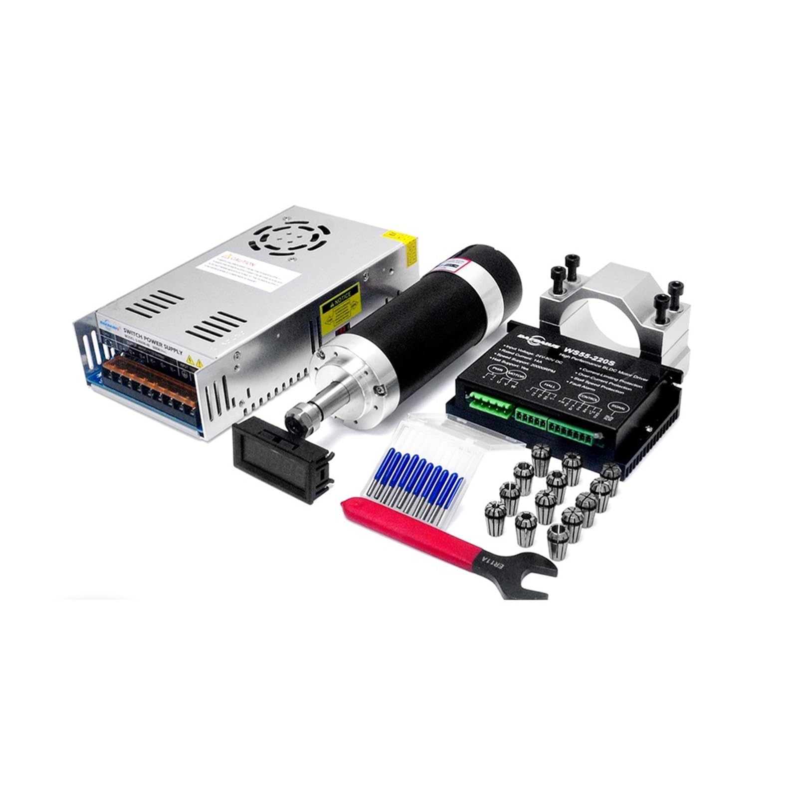 Kit motore brushless mandrino CNC 600w 48v DC for fresatrice for incisione,Basso runout(600w Spindle Kit 1)