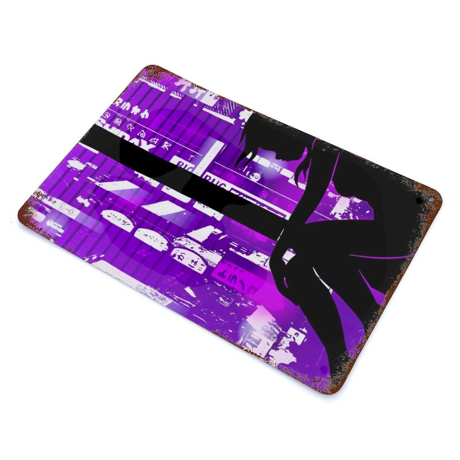 Vaporwave Window Girl Rustic Tin Plaque 11.8"x7.9", Ideal for Shed, Workshop And Garage Wall Decor