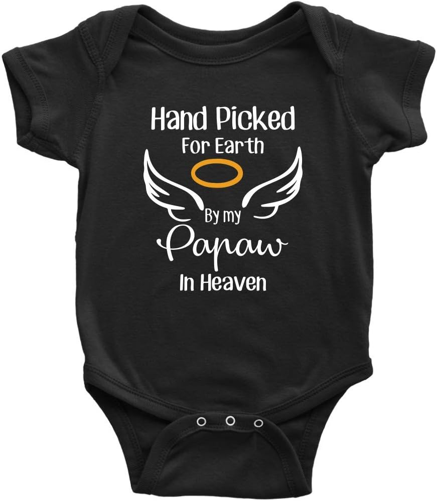 Newborn Infant Baby Rompers Hand Picked for Earth by My Papaw in Heaven Summer Winter Bodysuit
