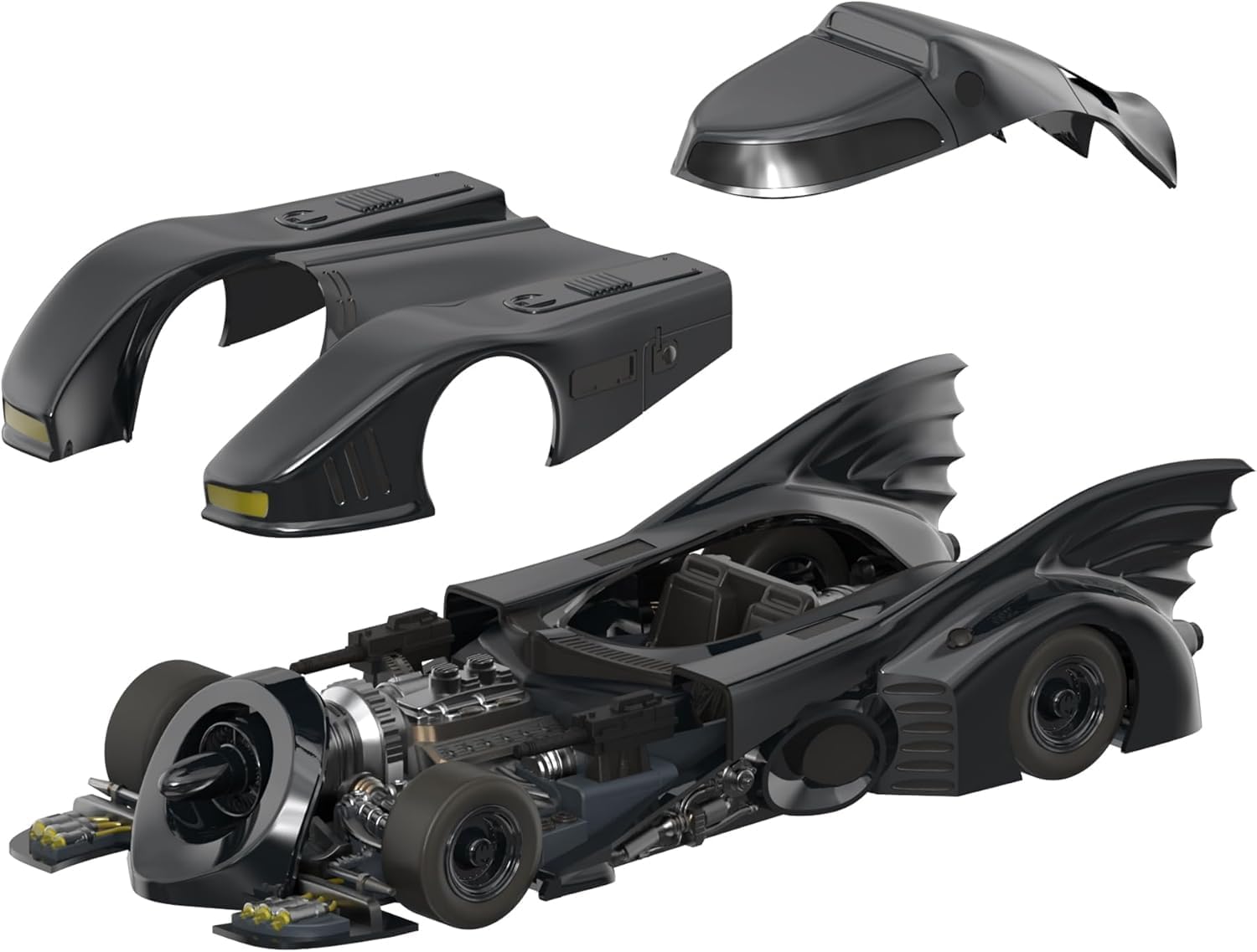 Super7 Super Cyborg Batman Batmobile 1989 (Full Color) - 13" Batman Action Figure Vehicle Classic Movie Collectibles and Retro Toys