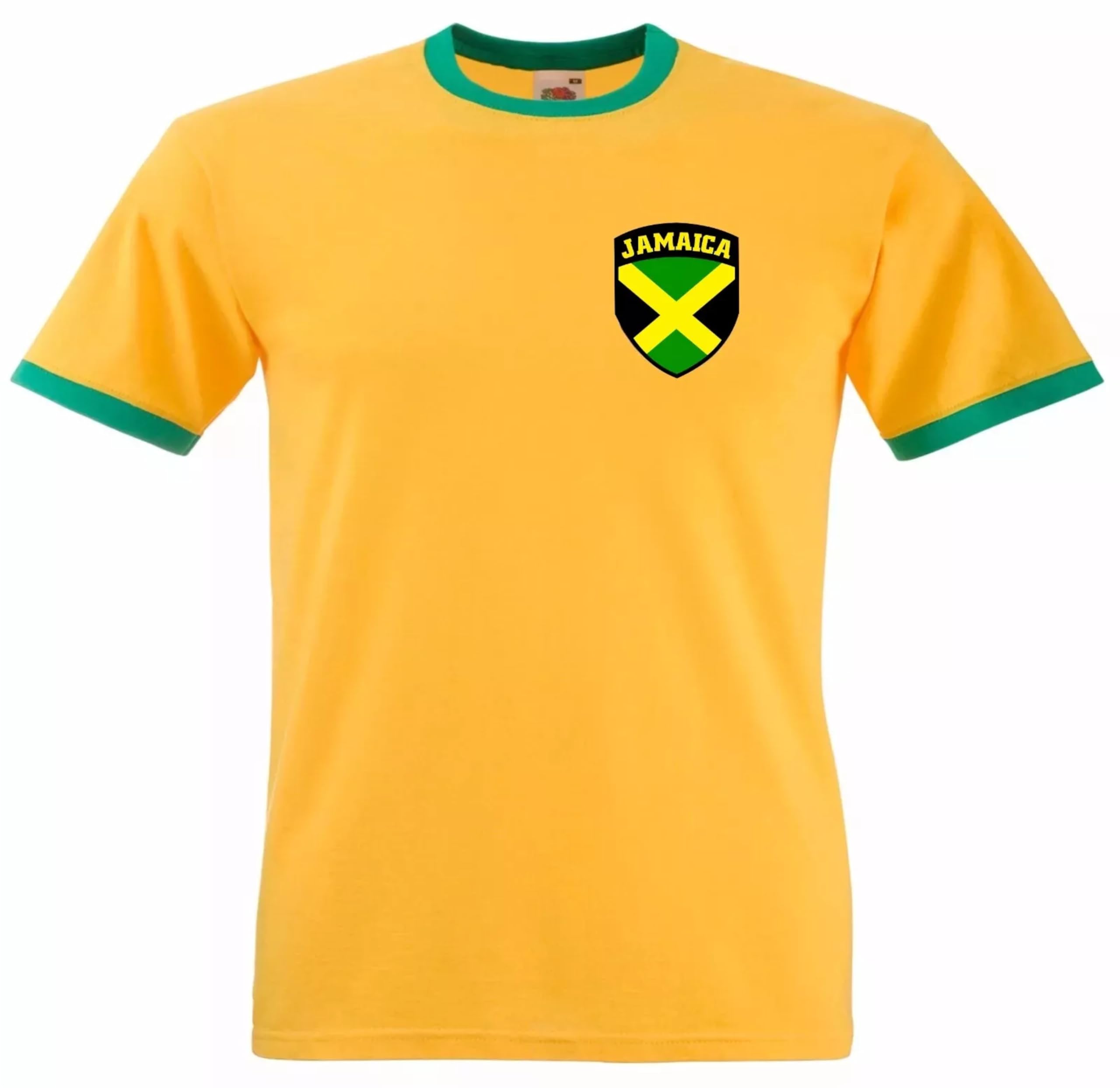 Jamaica Jamaican Reggae Boyz National Football Team T-Shirt Unisex Adult Cotton (UK, Alpha, 3XL, Regular, Regular, Sunflower)
