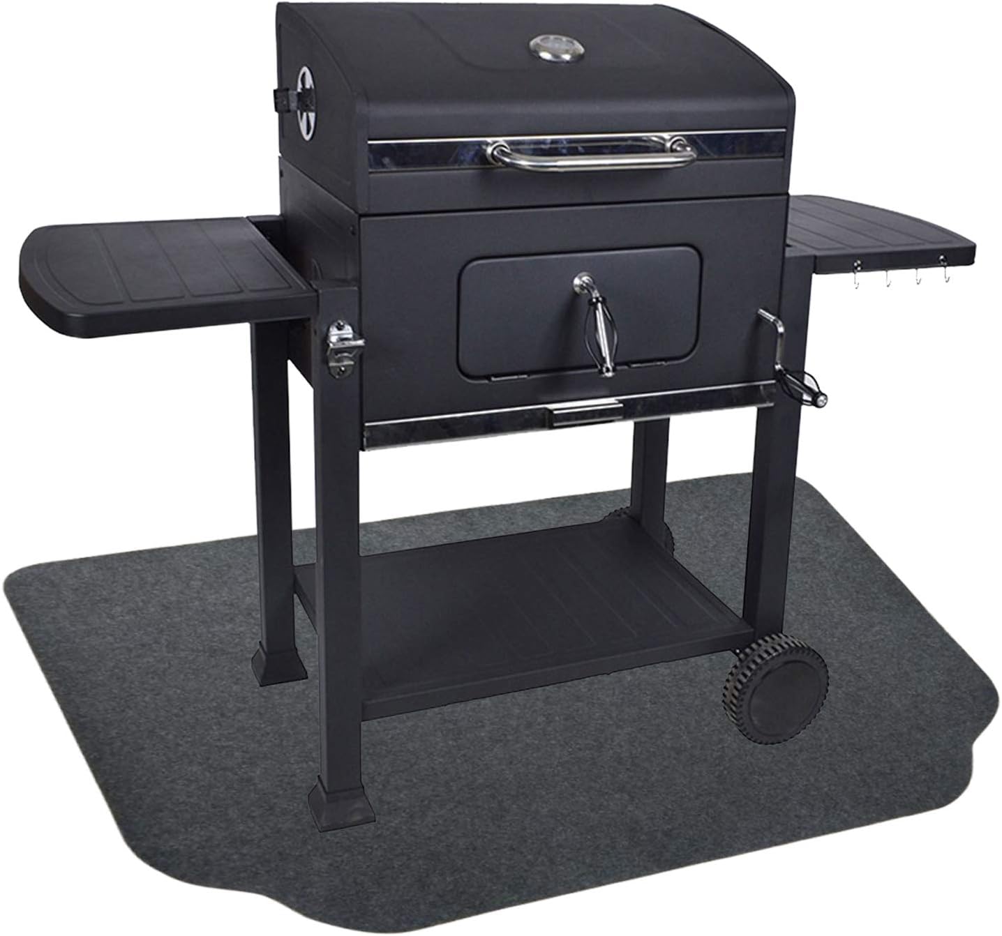 Fasmov 36 x 50 inches Under The Grill Protective Deck and Patio Mat, Under Grill Floor Mats to Protect Deck, BBQ Mat for Under BBQ, Absorbent Oil Pad Protector for Deck & Patio