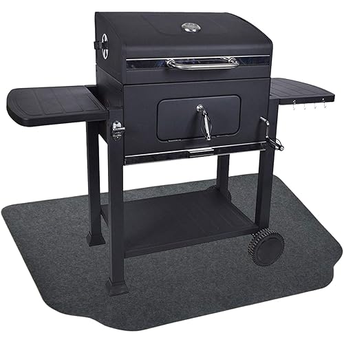 Fasmov 36 x 50 inches Under The Grill Protective Deck and Patio Mat, Under Grill Floor Mats to Protect Deck, BBQ Mat for Under BBQ, Absorbent Oil Pad Protector for Deck & Patio