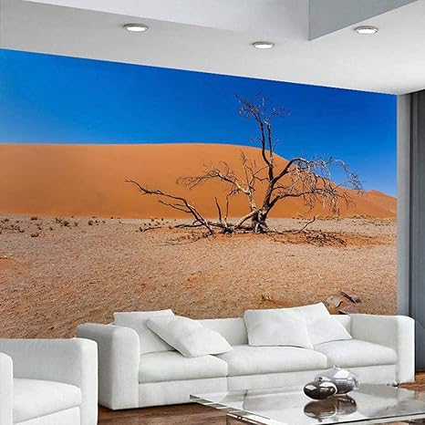 Amazon Djskhf カスタム写真壁紙 青空 赤砂漠 枯れ枝現代のミニマリスト風景画 リビングルーム ベッドルーム 壁紙 壁 360x250cm 壁紙