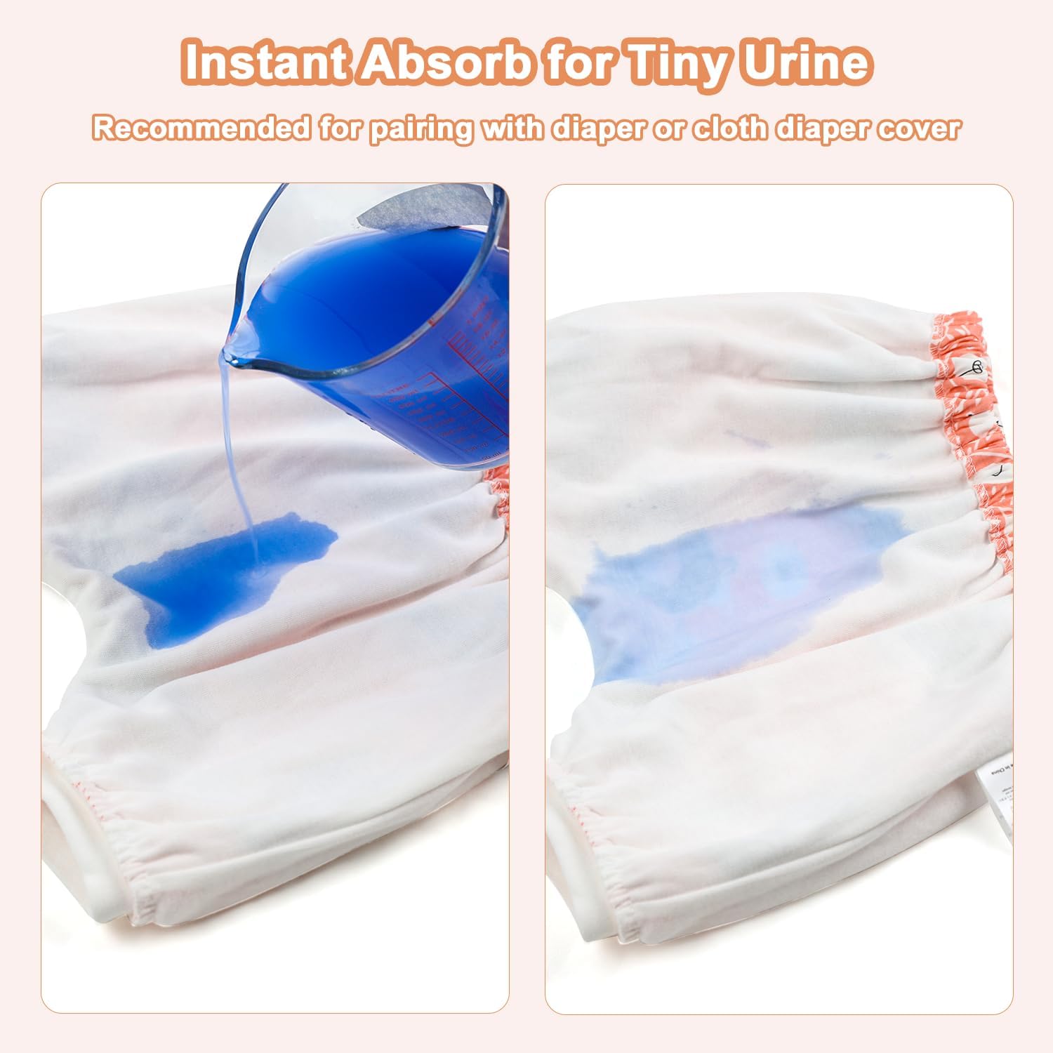 MOEMOE BABY Leakproof Bedwetting Diaper Pants Absorbent Overnight Diaper Short for Boys and Girls 2 Packs