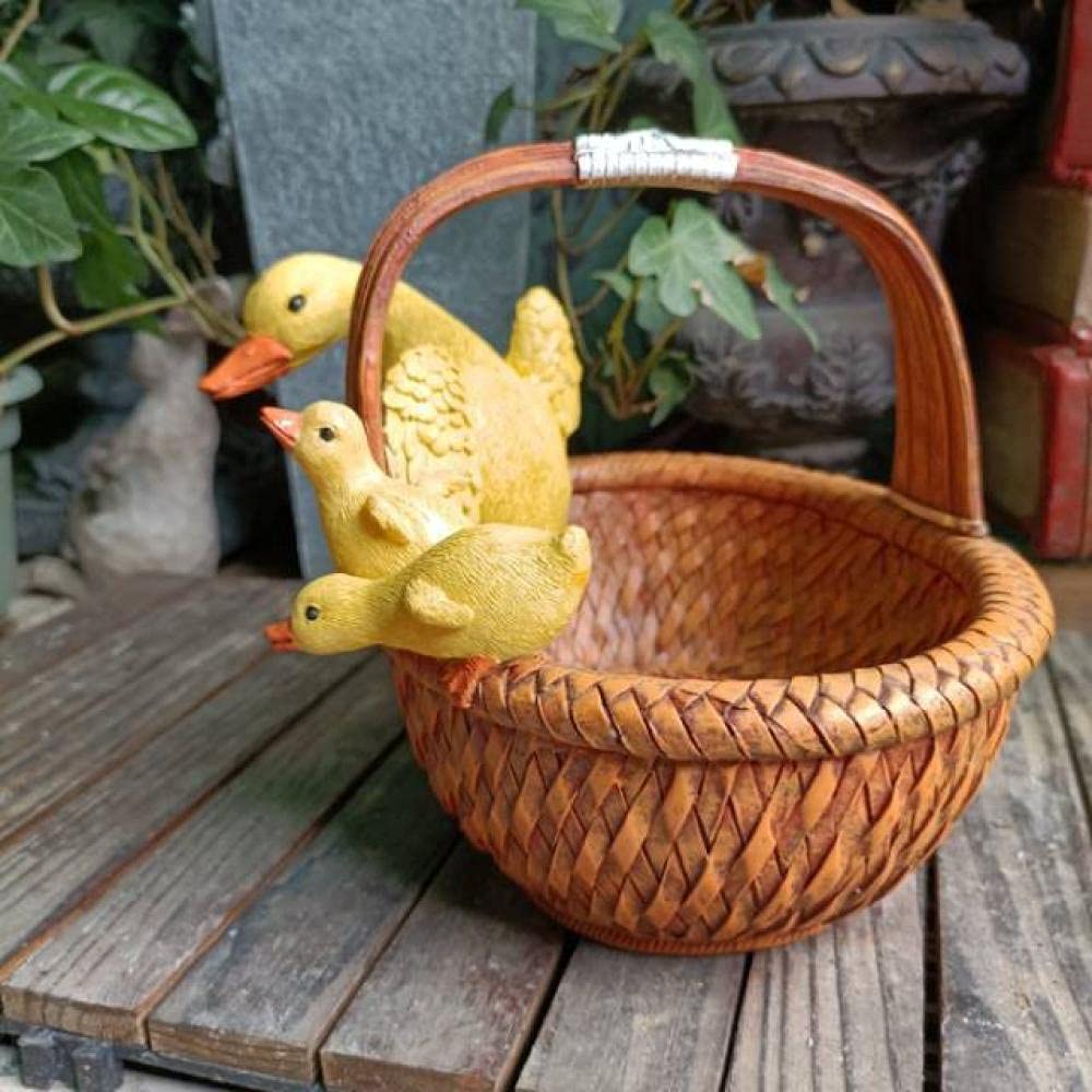 Pot de fleur canard de jardin déco extérieure en résine tressée