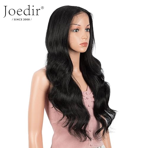 Miniatura 8 de Joedir Pelucas de encaje frontal rubio degradado de 28 pulgadas de largo, pelucas sintéticas onduladas pequeñas para mujeres negras, pelucas de