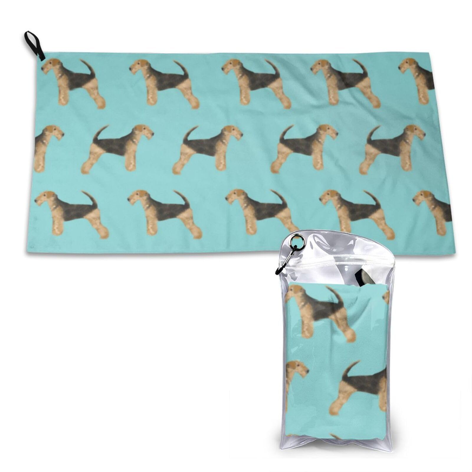 BYwenhopnbs Airedale Terrier Dog (2) Quick Dry Towel,Microfiber Towels Bulk for Adults 16"x 1967"