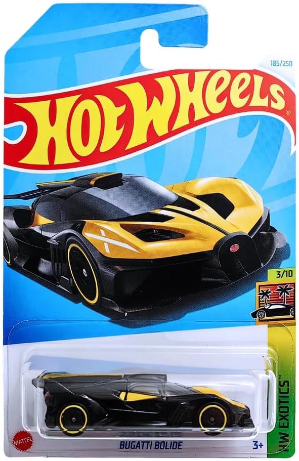 Hot Wheels - Bugatti Bolide - HW Exotics 3/10 - HTC22 - Short Card - Super Sports Car - Black Yellow - Mattel 2024 - 1:64