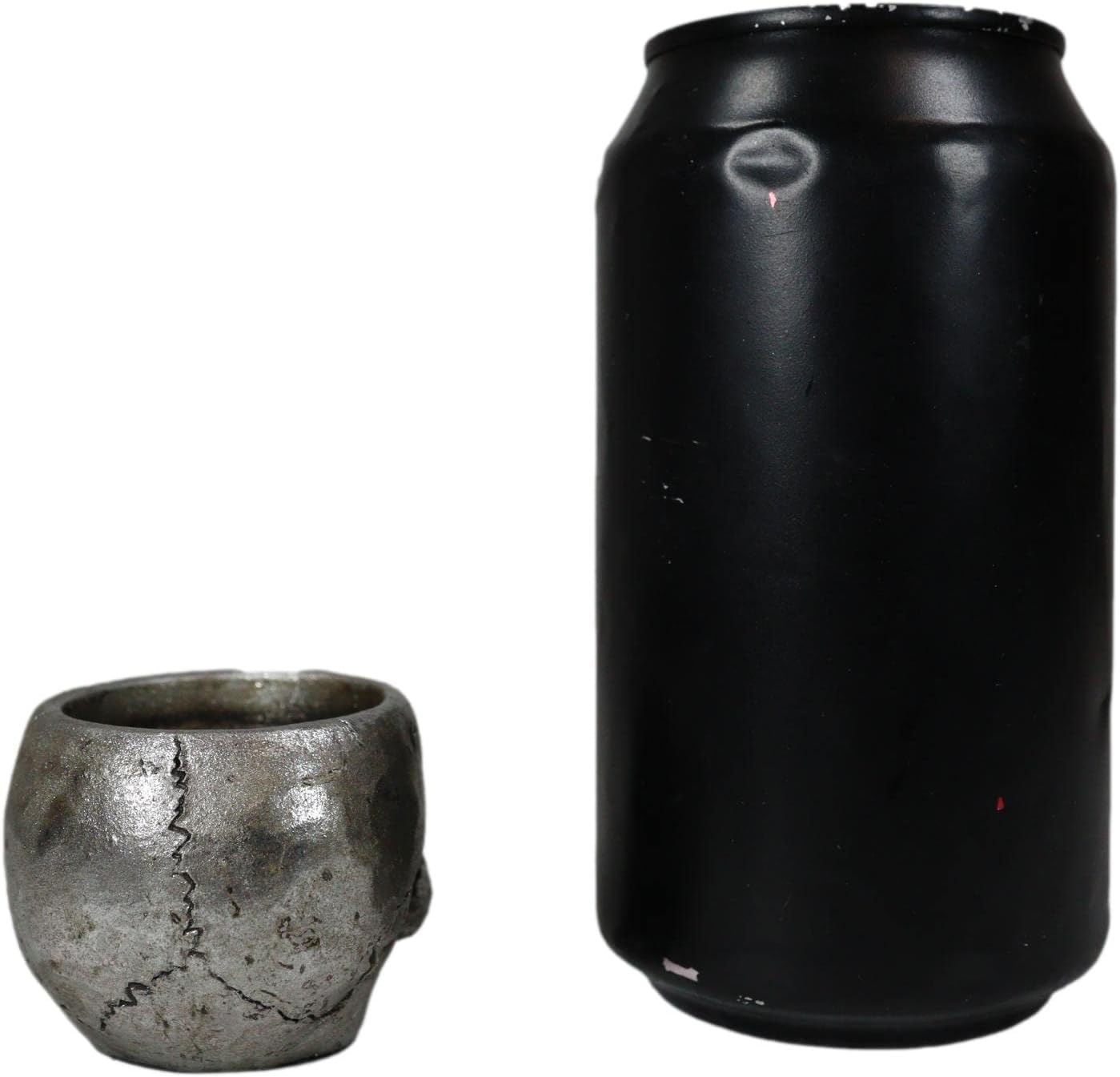 Ebros Gift Gunmetal Finish Gothic Evil Skull Skeleton Half Jaw Votive Tea Light Candle Holder Mini Sculpture Home Aroma Halloween Fragrance Accessory (1)