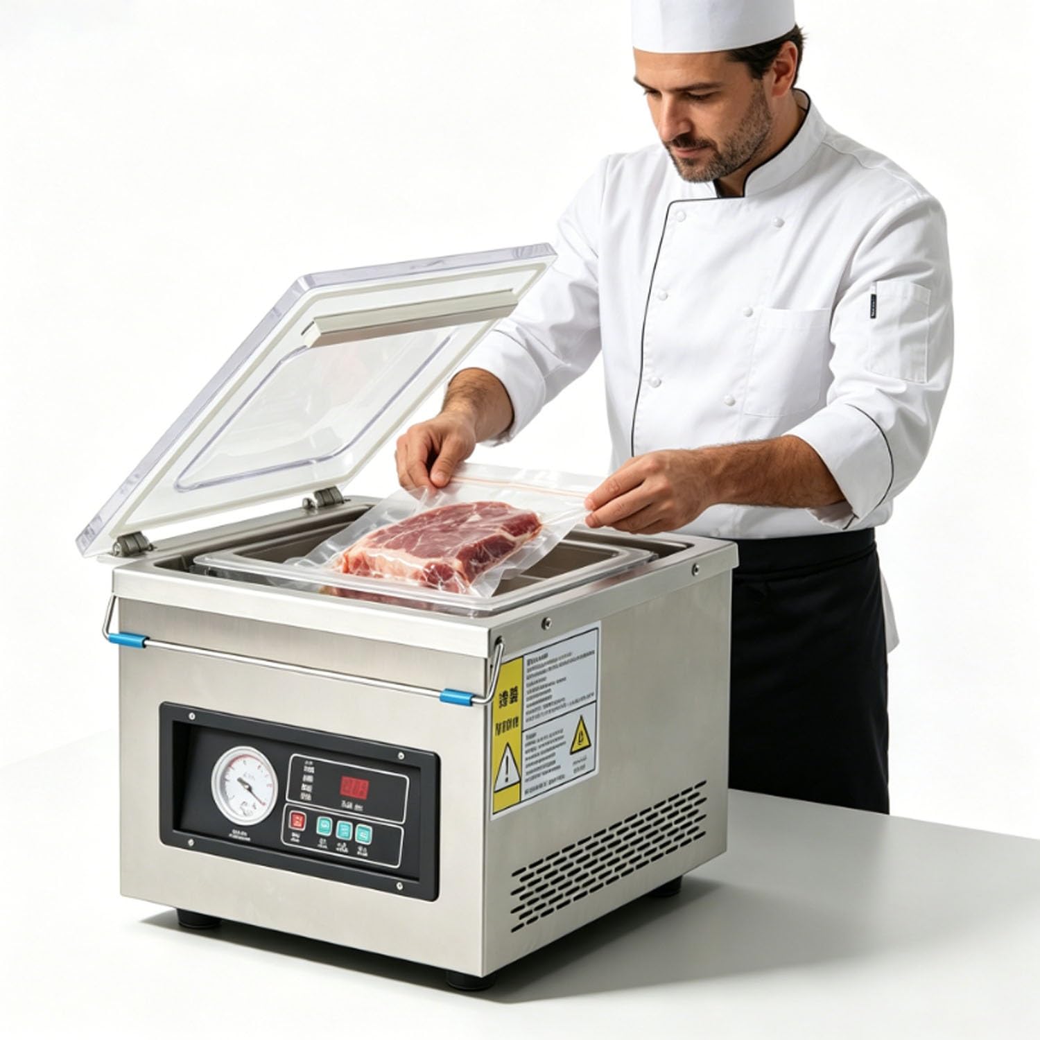 Komorowa zgrzewarka próżniowa, komercyjna zgrzewarka do żywności do pakowania w kuchni, automatyczna maszyna do pakowania próżniowego do mięsa i innych produktów spożywczych