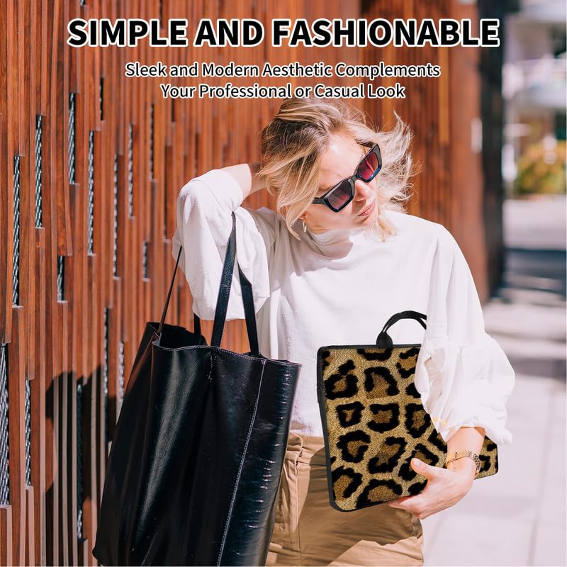 Funda para laptop 14-15 pulgadas con asa y diseño Leopardo miniatura 2