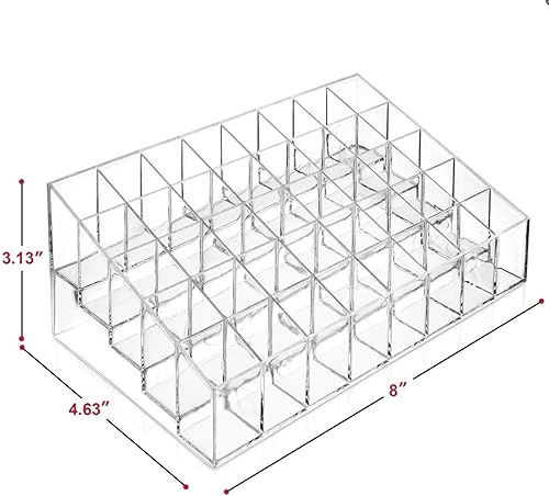 Miniatura 3 de POAHUDT Clear Acrylic Lipstick Organizer Stand - 40 Slot Makeup Storage Case for Vanity, Countertop, Dresser