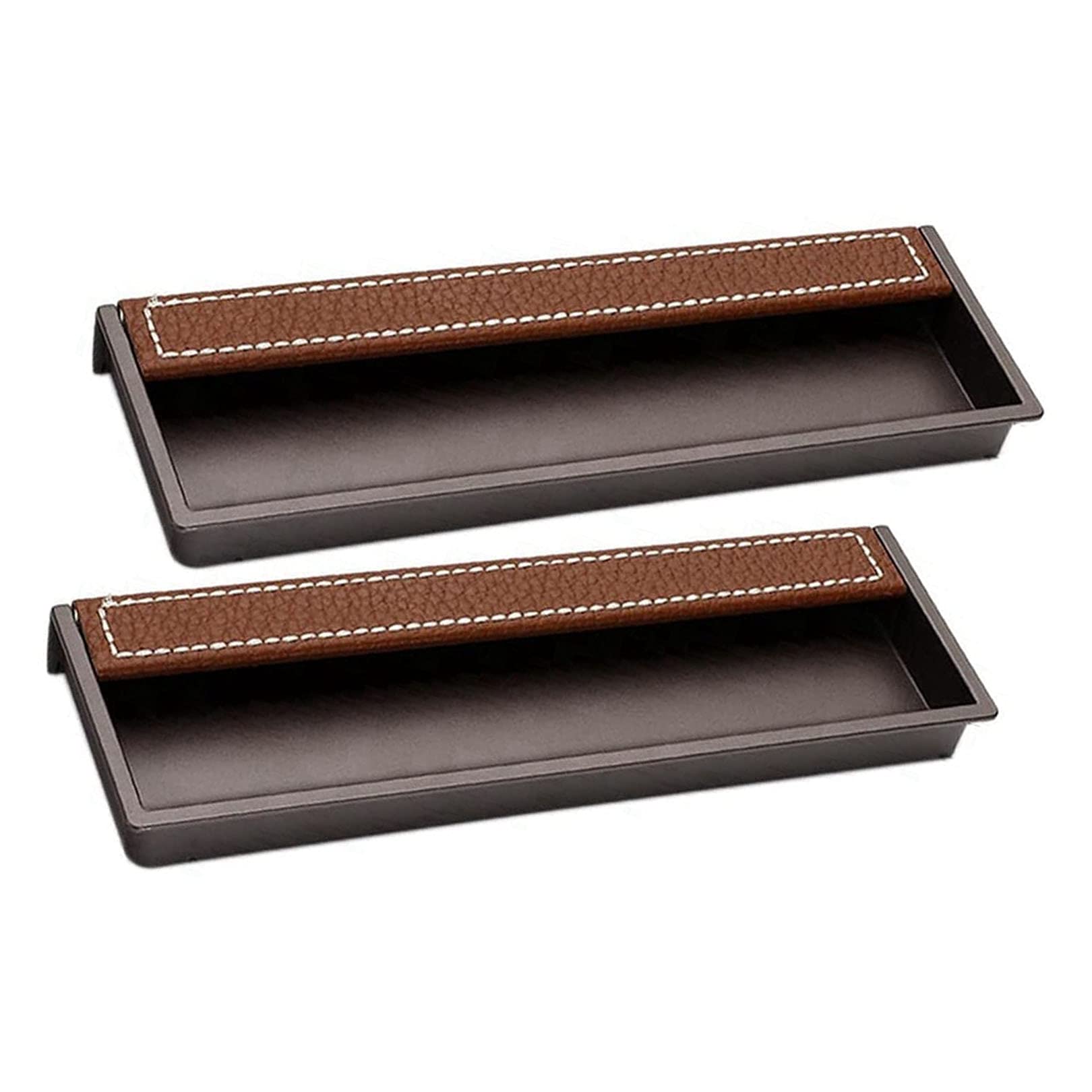 Evwgnpqrv Bruin Concealed Drawer Handles, Concealed Drawer Handles Embedded Zinc Alloy Leather Multicolor 160Mm(Bruin)