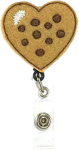 Chocolate Chip Cookie Heart Badge Reel