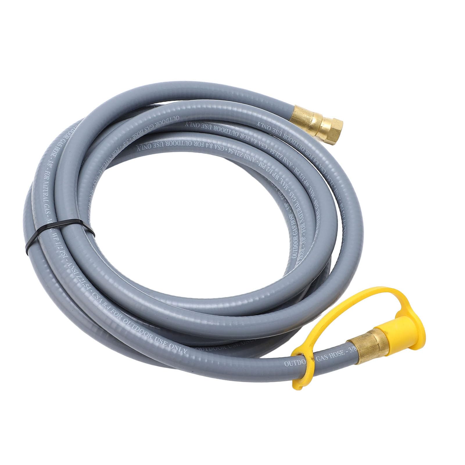 Manguera de Gasolina de Rv de Goma de 12 Pies, Accesorios de Manguera de Extensión de Gasolina RV con Mango de Giro Manual para Fogatas, Parrillas de Barbacoa, Sarténes, Fumadores