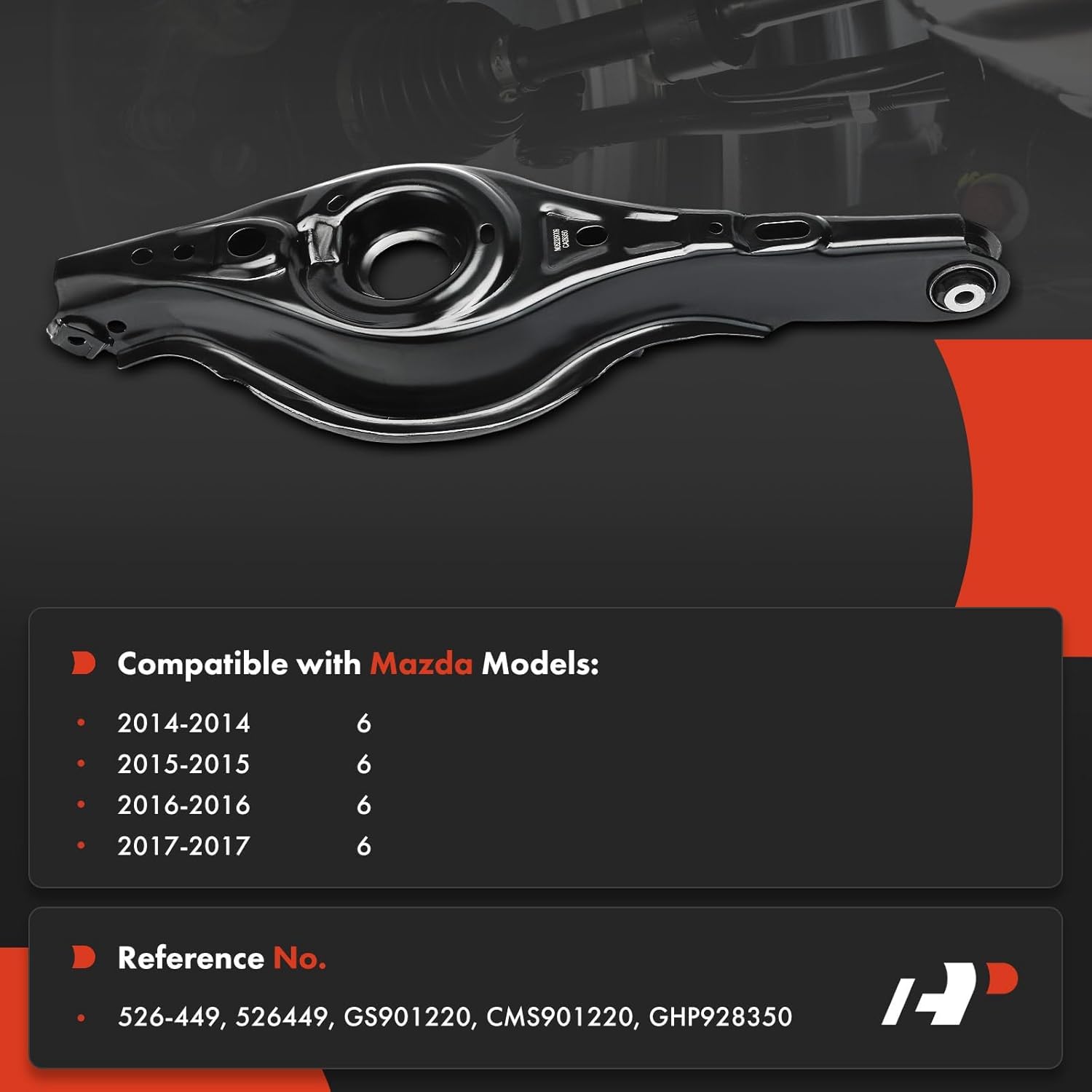 A-Premium Rear Left Lower Rearward Control Arm with Bushing Compatible with Mazda 6 2014 2015 2016 2017