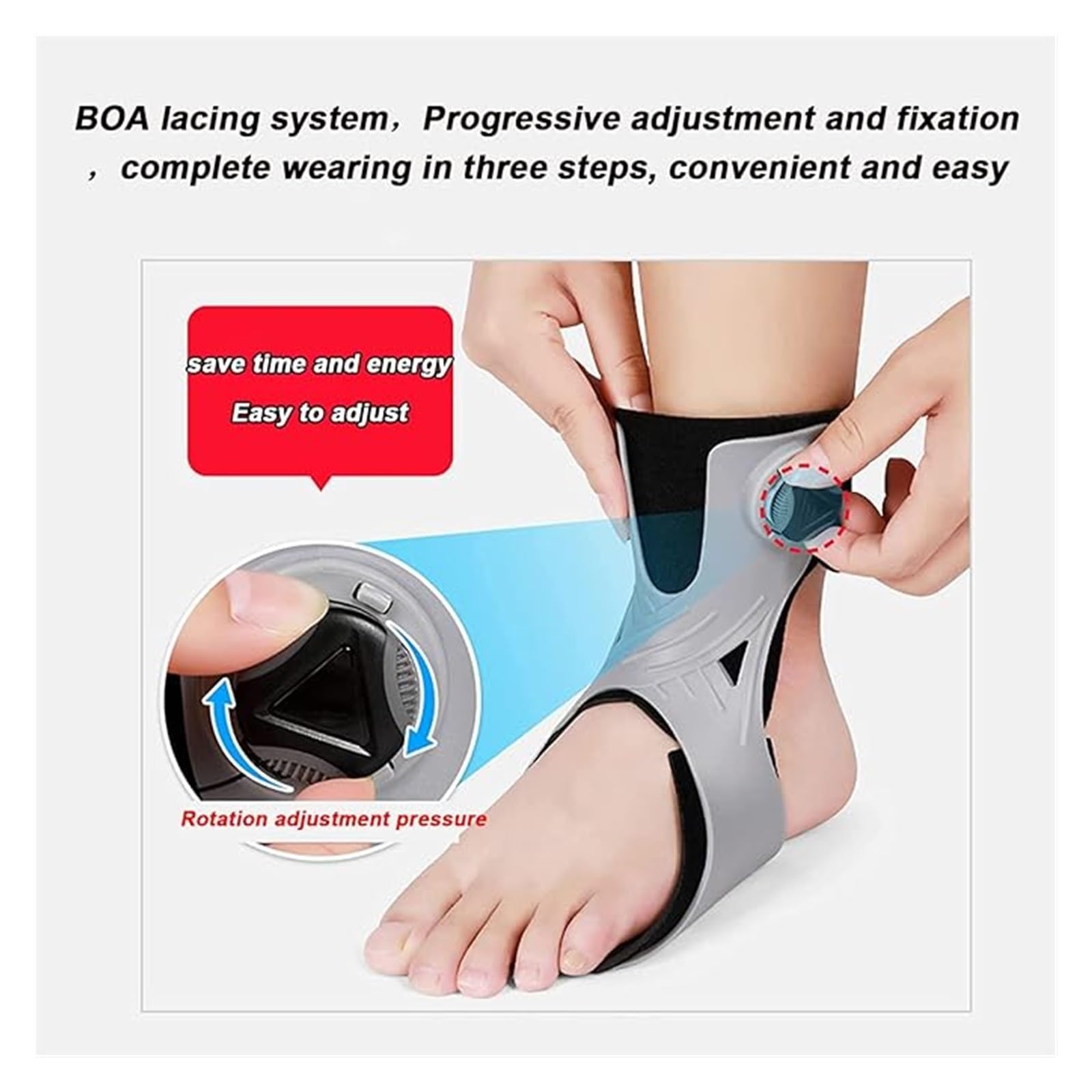 Soporte para Pie Caído | Dispositivo Ortopédico Ajustable Ligero con Ayuda Dorsiflexora, Invisible en Zapatos (Izquierdo/Derecho, Tallas M/L)(Left,L)