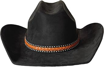 Western Cowboy Hat for Men Women,Cowgirl Hats Wide Brim Suede Hats Cattleman Hat with Weave Band