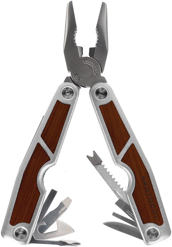 Protocol 22 Function Multi Tool with Screwdriver Set - Folds Down to a Mere Four Inches and Tools Include Needle Nose Pliers, Regular Pliers, Wire Cutter and Large Knife
