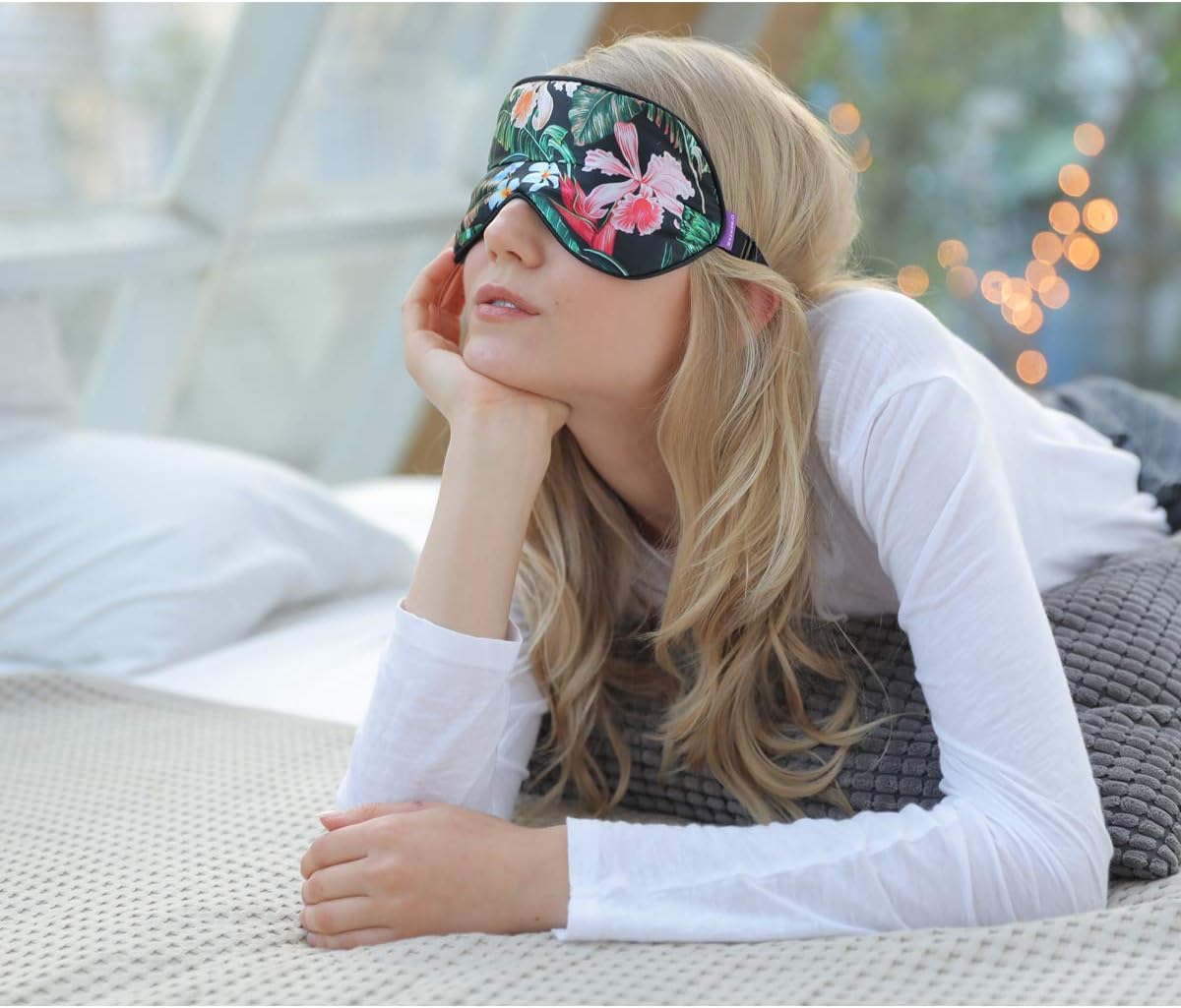 O’Bester Natural Silk Sleep Mask, Comfortable and Super Soft Eye Mask with Adjustable Strap, Ultimate Sleeping Aid, Blindfold, Blocks Light (Orchid)