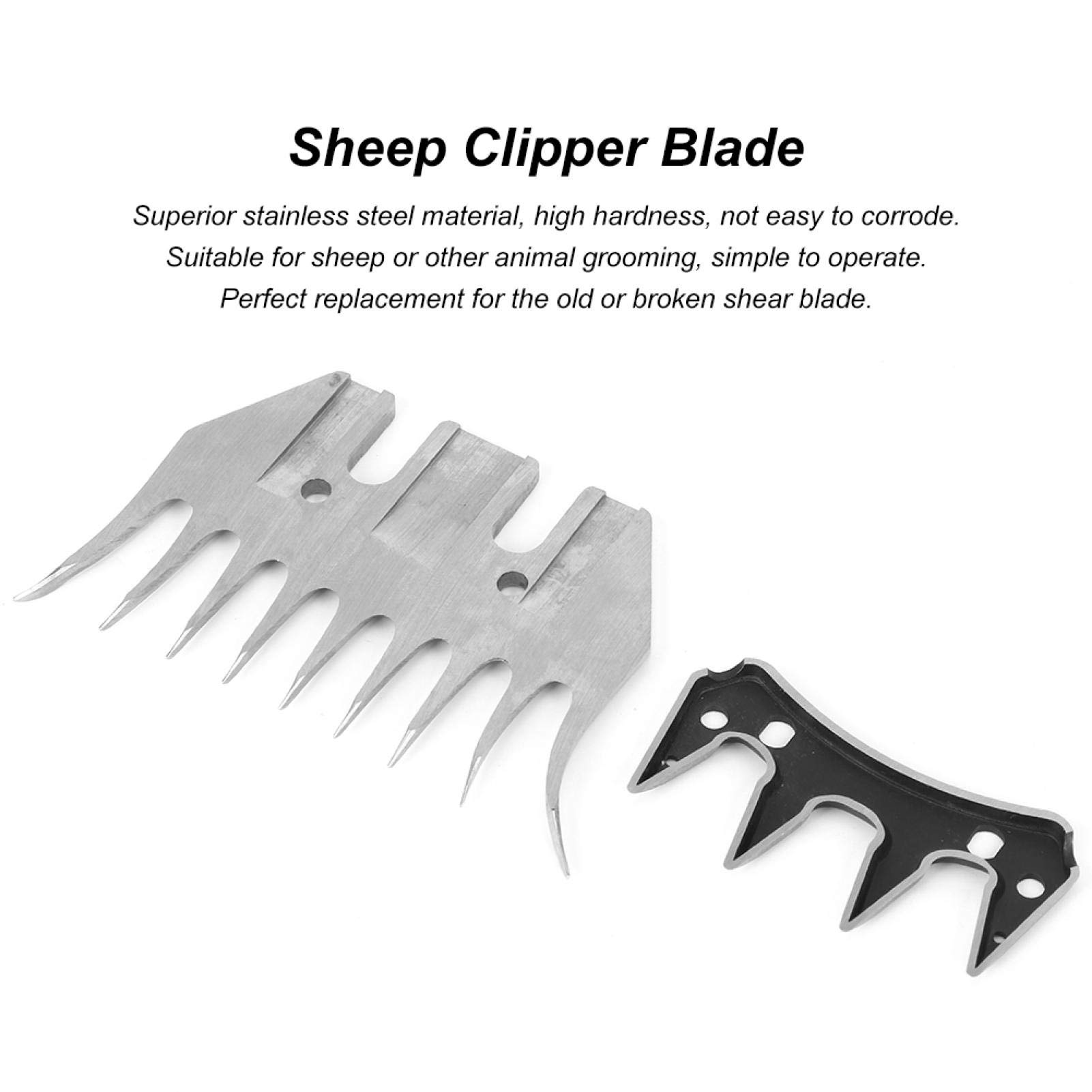 Cuchillas de Tijeras para ovejas, Cortador de Peine de Lana eléctrico de 13 Dientes/9 Dientes, Cuchillas de Corte Rectas/Curvas para el Cuidado de Cabras, corderos, Alpacas(9T Curvo)