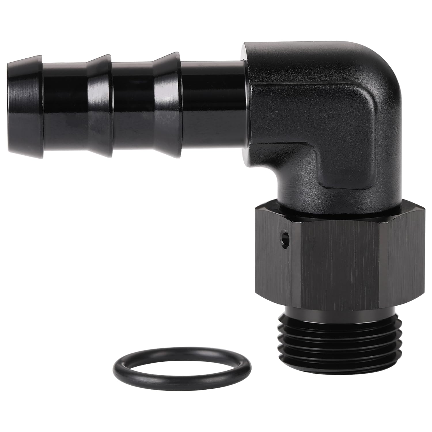 Podavelle 10AN -10 ORB Male to 5/8 Hose Barb 90 Degree Fitting Adapter Aluminum Black