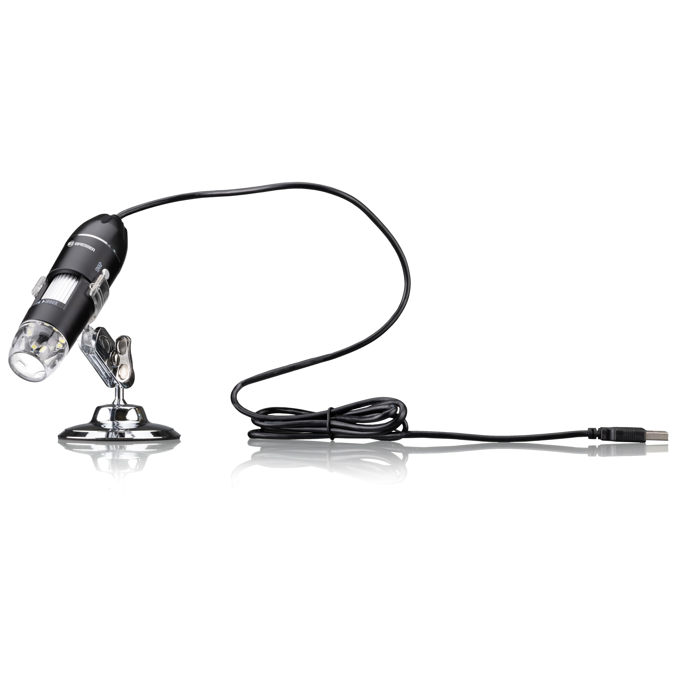 Bresser USB Digitalmikroskop 50-1000x Zoom Full HD Kamera 8 LED dimmbar Messfunktion Handmikroskop inkl. Software für Windows Mac