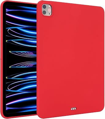 Compatible with iPad Pro 13 Inch Case M4 2024 7th Generation Case,Slim and Light,TPU Rubber Soft Skin Silicone Protective Cover Shockproof Tablet Cover for Pad Pro 13 Inch M4 2024Red