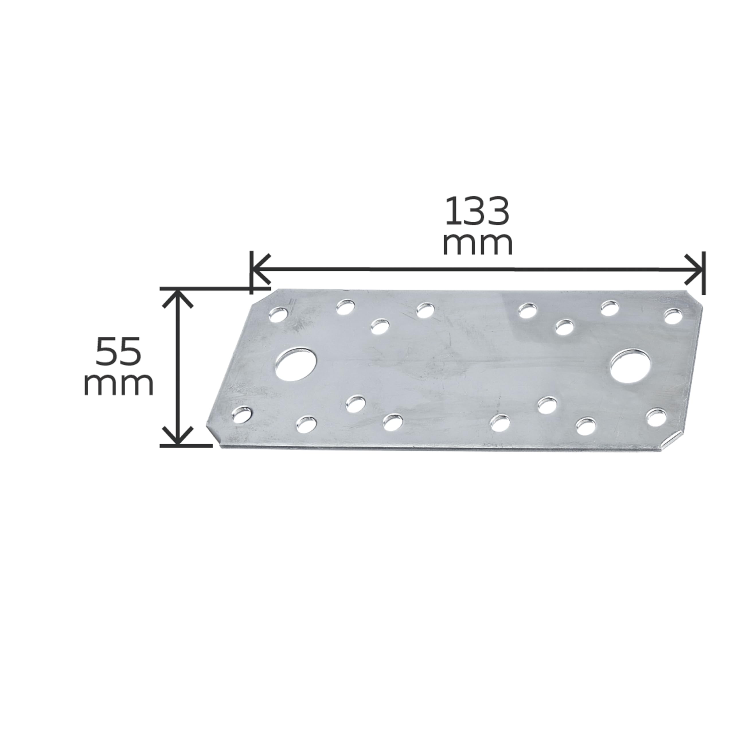 Alberts 851781 Pletina de ensamblaje, Acero inoxidable, 133 x 55 mm, Juego de 50