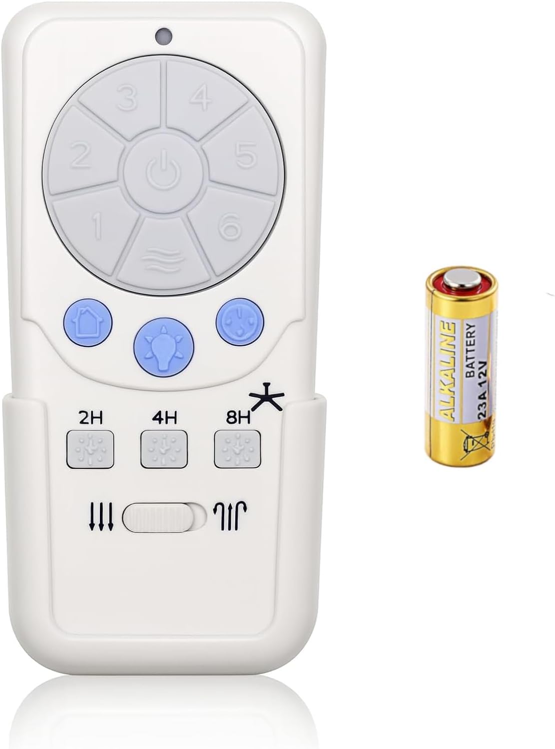 A25-TX012 / A25-TX025 Ceiling Fan Remote Control w/Battery Included for Harbor Breeze – 6-Speed Fan Control, Reverse Airflow, Light Dimmer, Up & Down Lights, Sleep Timer