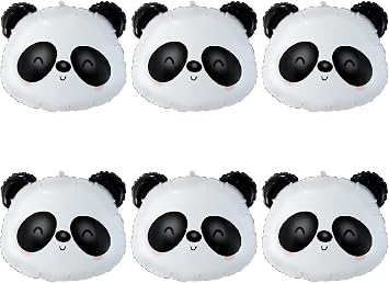 Panda Head Balloons - 23.4" Animal of Panda Foil Balloons for Jungle Farm Zoo Safari Theme Birthday Baby Shower Party Decoration