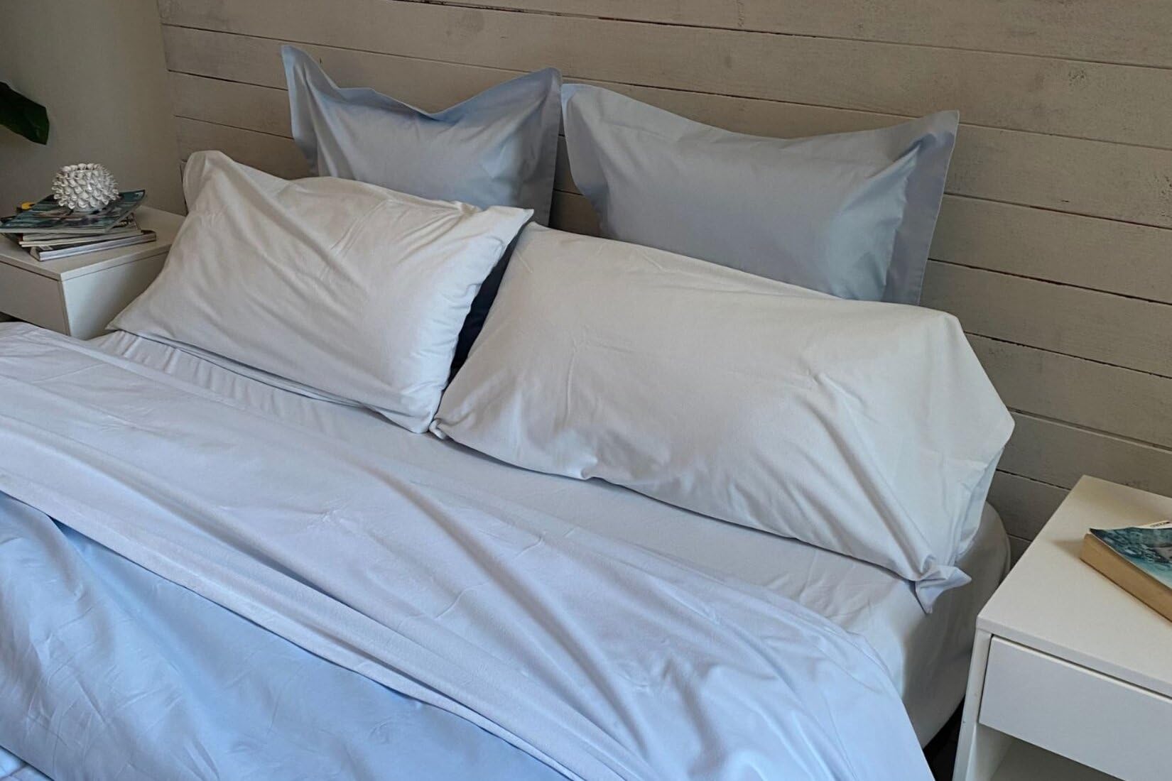 Burrito Blanco | Sabánas de Velvelina | Cama de 150/160cm. (+Medidas Disponibles) | Sábanas Invierno | Diseño 003 | Color Azul (150-160x190/200cm.)