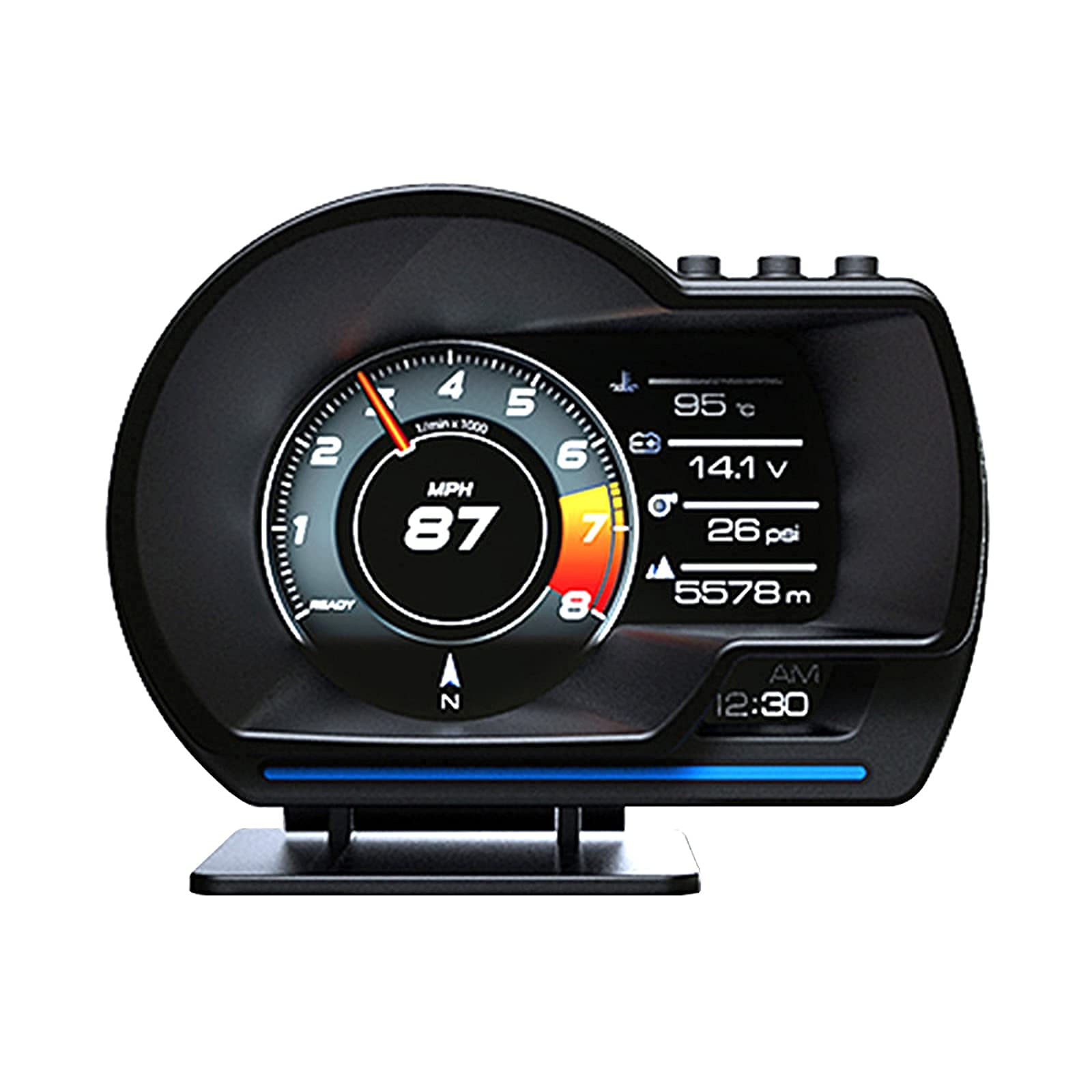 PEALOV Car HUD Displays Speedometer, Universal Obd2 + Gps Dual HD