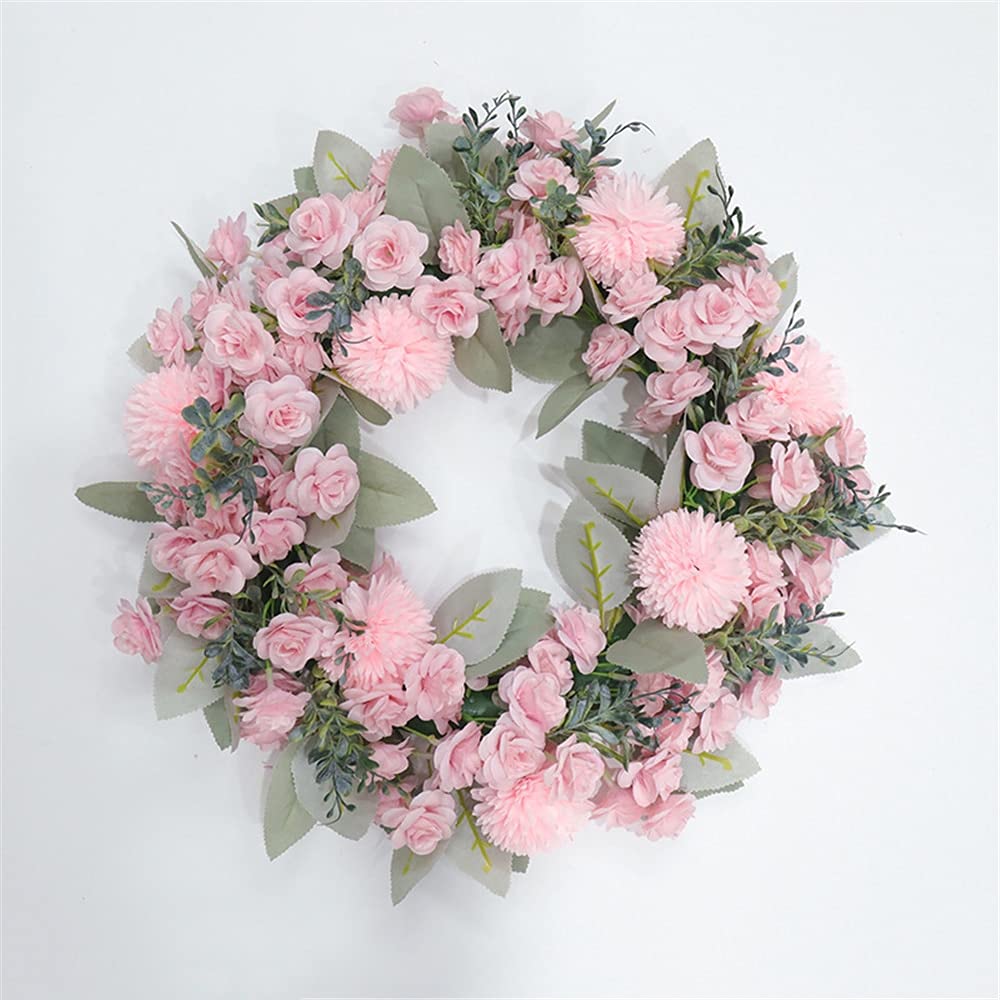 TüRkranz 16 Zoll künstliche Rose Kranz Türdekoration Plantas Künstliche Gefälschte Blume Eukalyptus Kranz Wohnkultur Weihnachtsdekor TüRkranz GanzjäHrig (Color : Style 3, Diameter : 40cm)