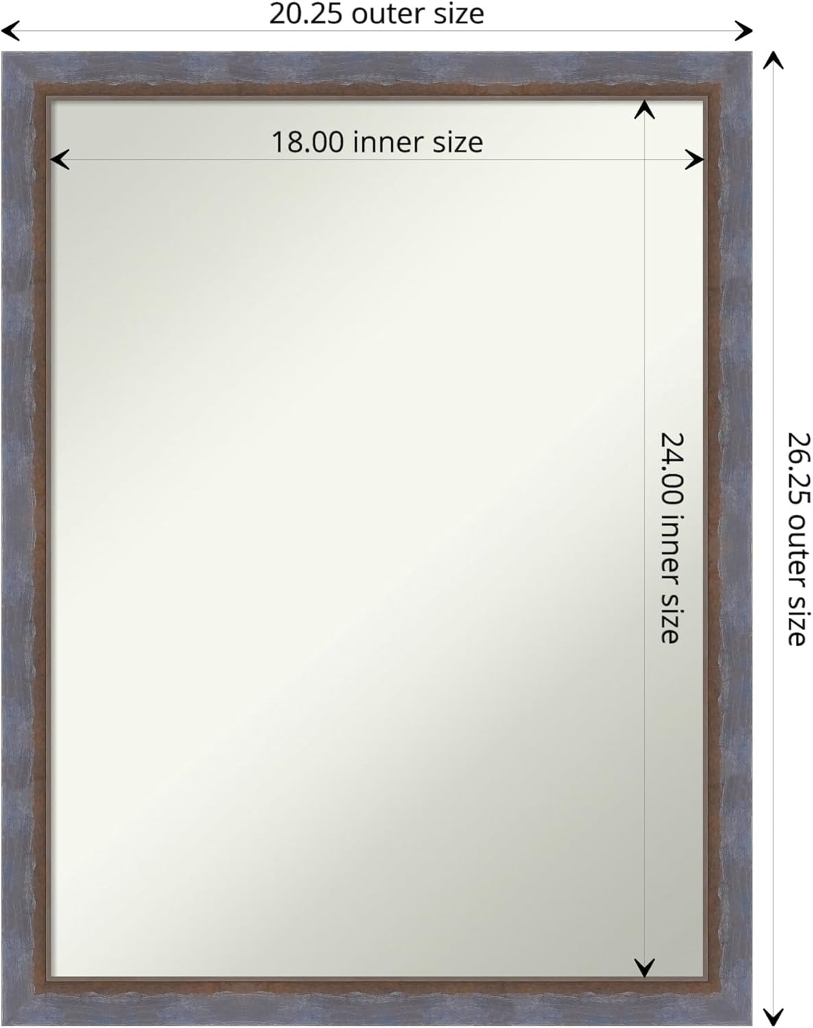Amanti Art Bathroom Mirror for Over Sink, Vanity Mirror, Wood Frame, Hangs Horizonally and Vertically, Bathroom Wall Decor, Non-Beveled Edge