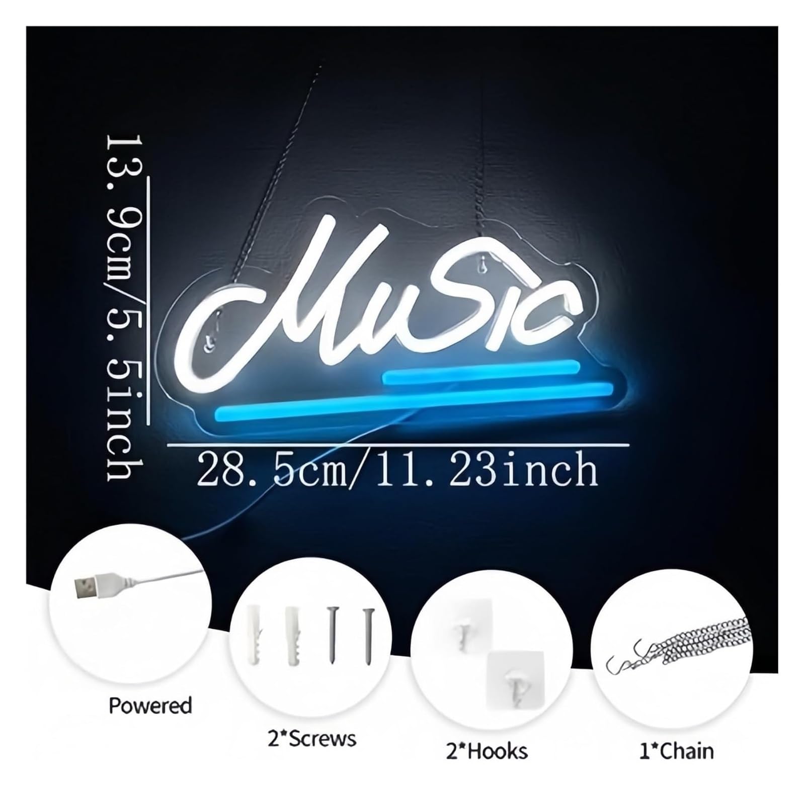 Insegne al neon decorative, insegne con musica dimmerabile per camera da letto