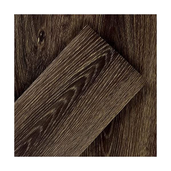 FunStick PVC Bodenbelag Selbstklebend Holzoptik Natur 90 X 15CM Vintage Boden Fliesenaufkleber Küche Holz Fliesen Bad Vinylboden Selbstklebend Dunkel Holzfliesen Wand Bodenfliesen Aufkleber 5 Stück