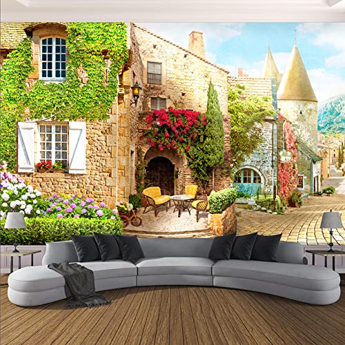 Flowers 3D Wall Murals Wallpapers, Houses Self-Adhesive Wallpaper Large Wall Mural, Removable Wallpaper Wall Sticker, For Living Room Bedroom Tv Background-98"W X 70"H #TOP7