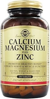 Solgar Calcium Magnesium Plus Zinc Tablets - Pack of 250 - Healthy Bones, Teeth & Muscles - Supports Health of Nervous Sys...