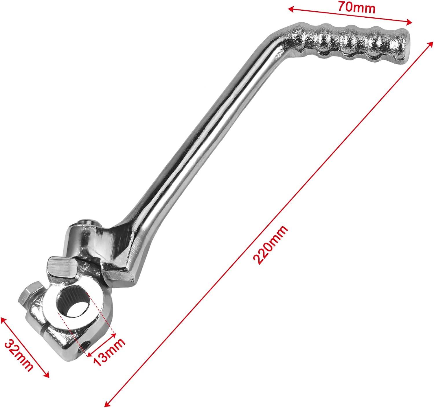 Trkimal Kick Starter Lever for Chinese 50cc 70cc 90cc 110cc 125cc YX 140cc 160cc Atomik CB CG 200cc 250cc Chinese Thumpstar Zongshen Lifan Pit Dirt Trail Bike Kickstarter (Silver, 13MM)