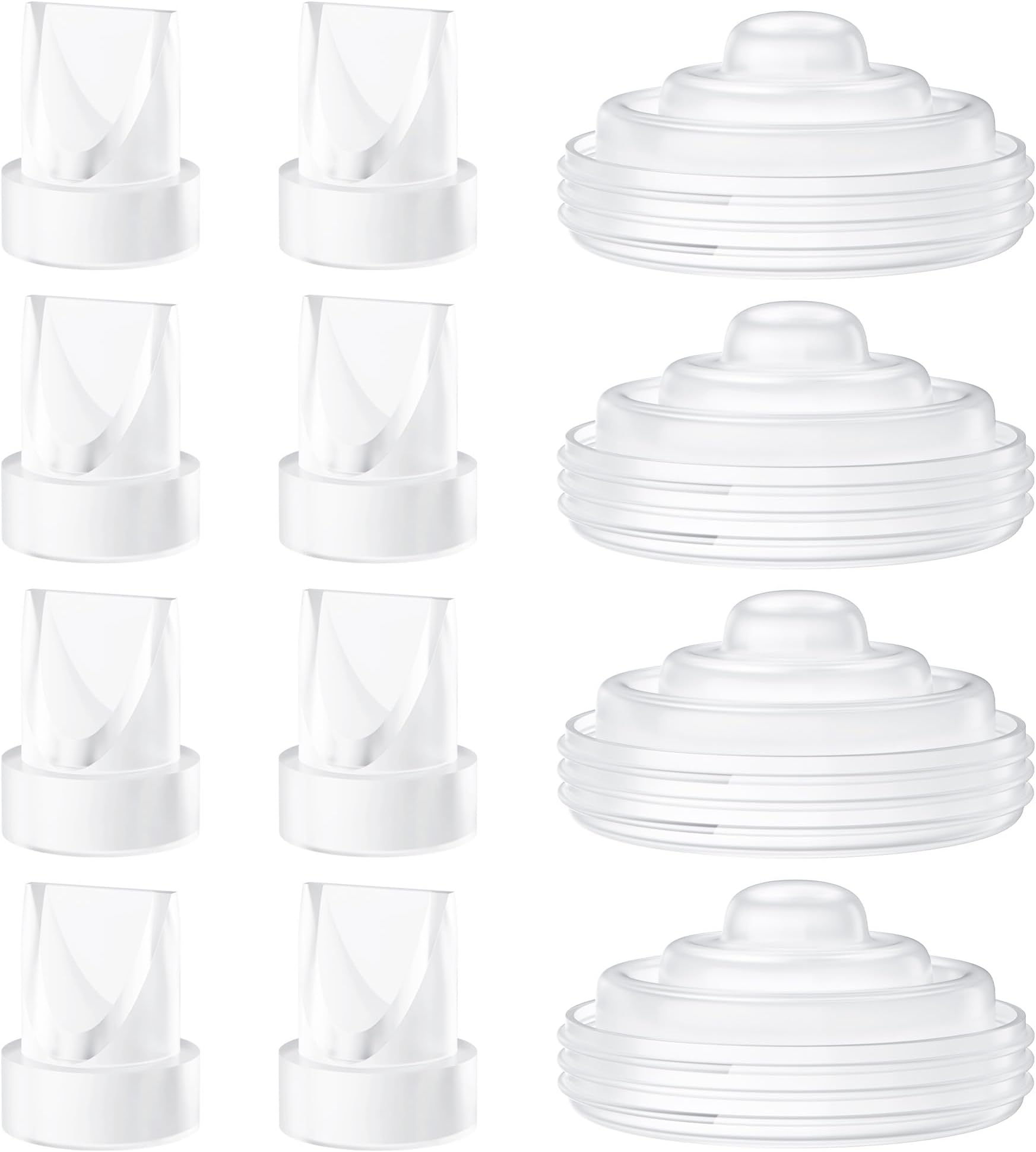 12 Pack Pump Parts, 8PCS Duckbill Valves 4PCS Silicone Diaphragm Compatible with Momcozy M5, Replace Mom Cozy M5 Replacement Parts