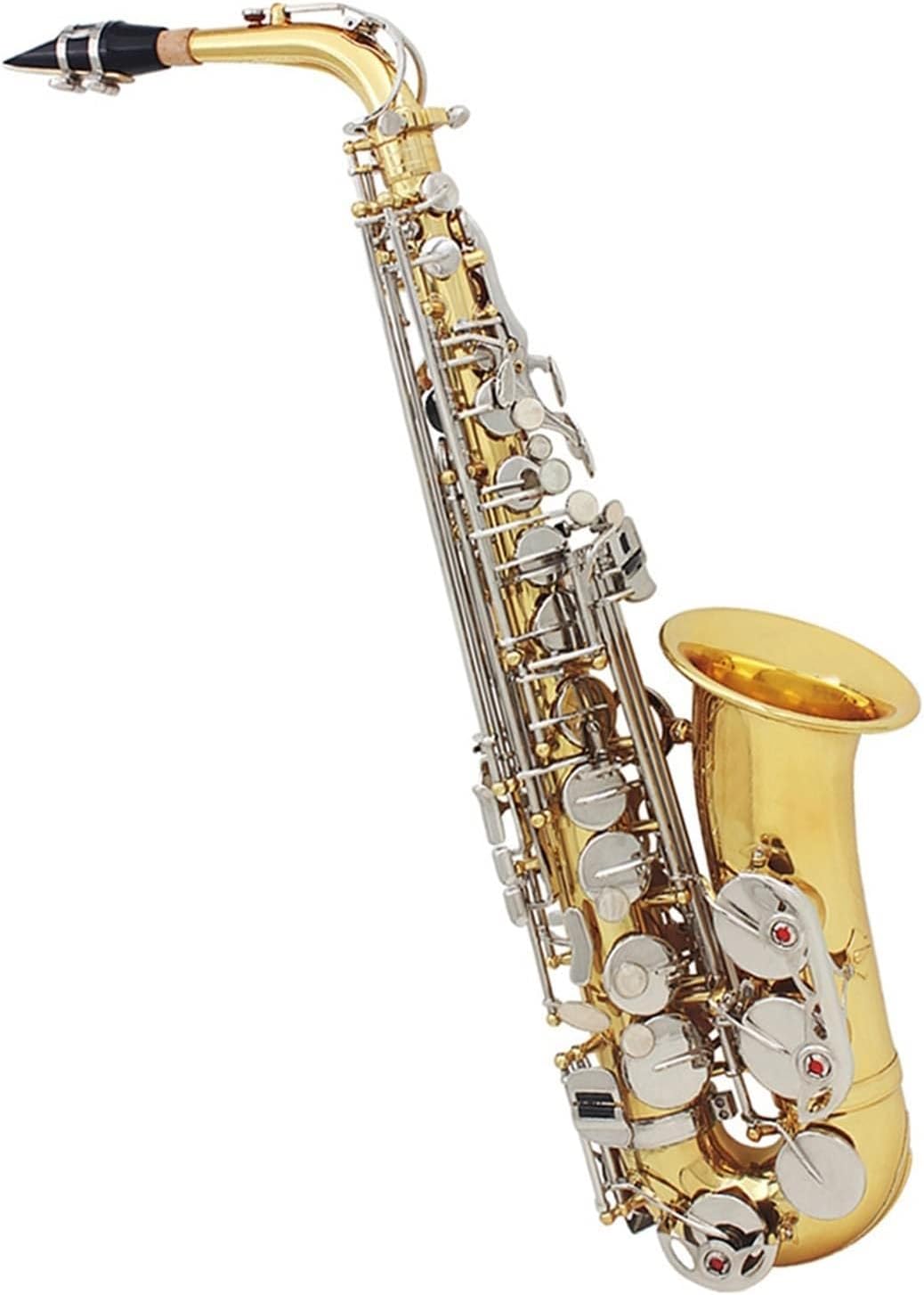 Saxophone Brass Straight Pipe Woodwind Musical Instrument with Leather Box Student Saxophone Beginner