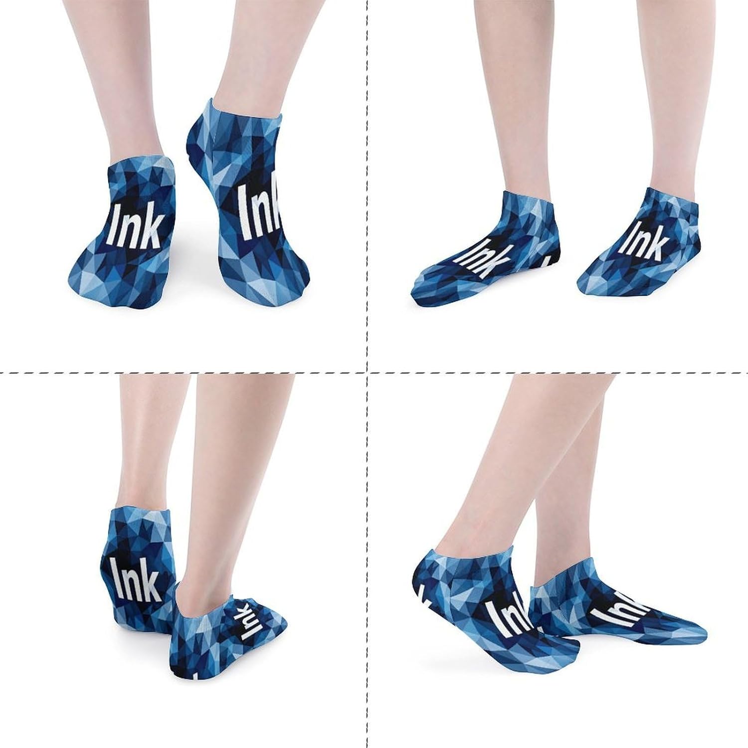 Ink Crew Sock for Men Women Funny Novelty Socks Athletic Ankle Socks Comfort Soft Low Cut Tab Sock 5 Pairs