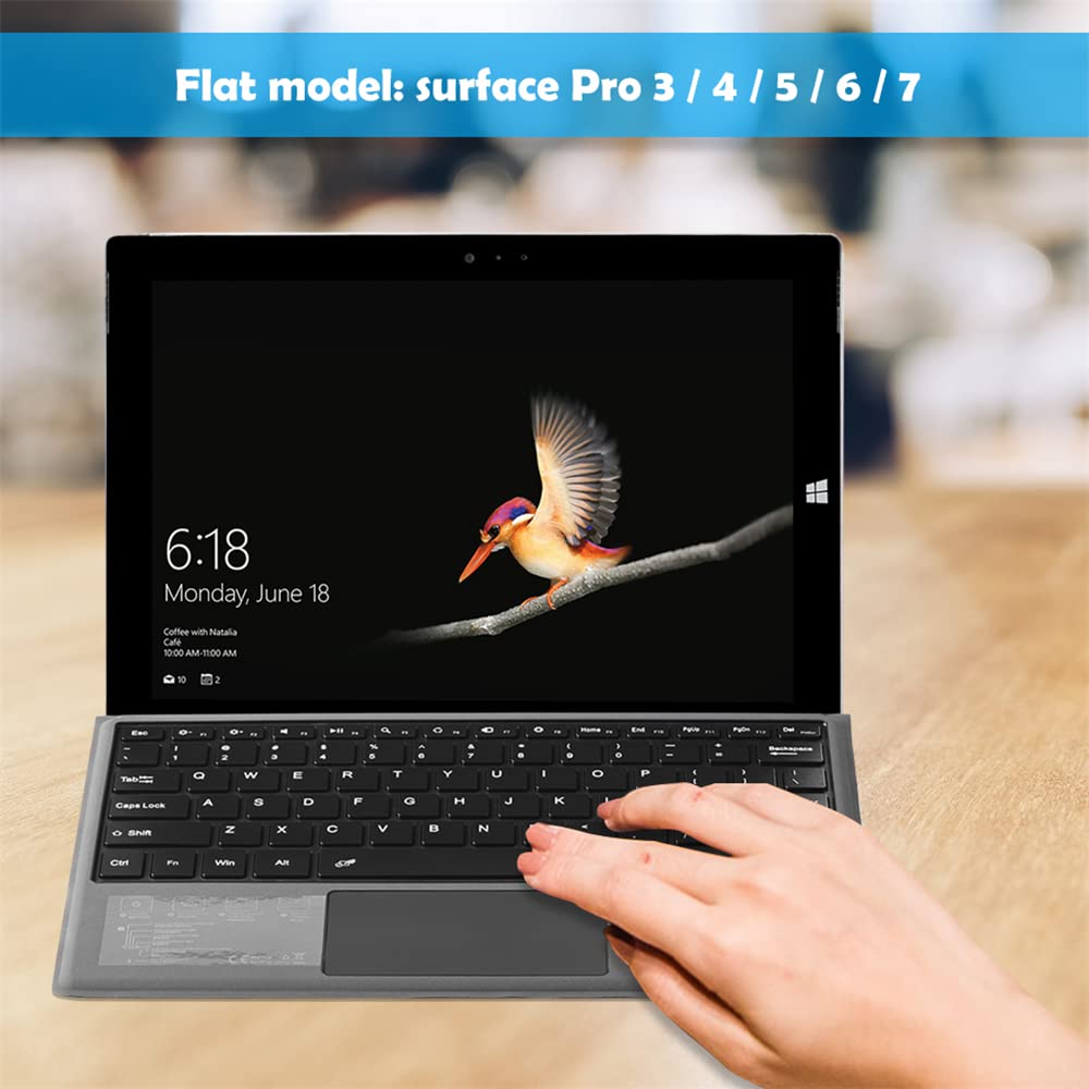 Clavier Bluetooth Compatible pour Microsoft Surface Pro 3/4/5/6/7 - Sans Fil 3.0 Style Machine à Écrire pour Ordinateur PC, Téléphone Intelligent, Tablette - USB Clavier de Jeu (QWERTY)