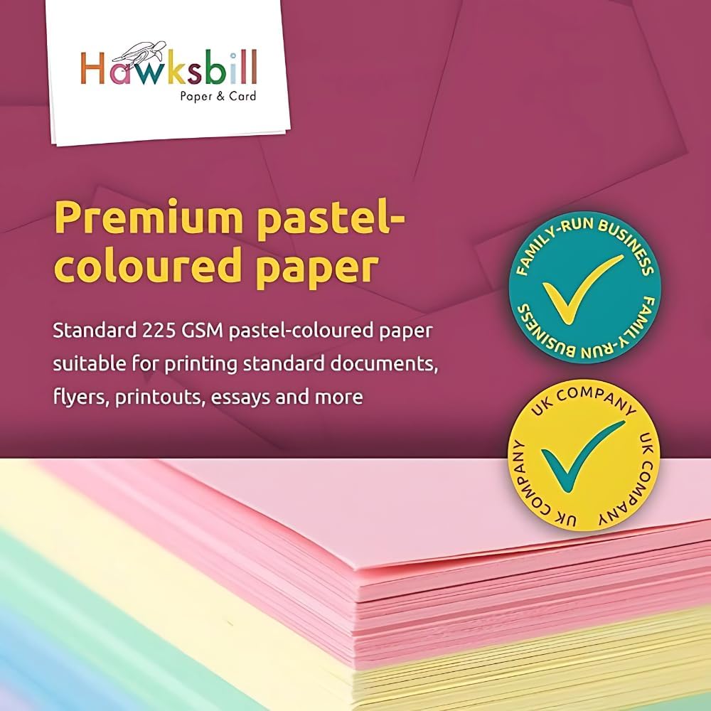 225GSM A4 Pastel Card Stock Premium Bright Pastel Cardstock 100 Pack