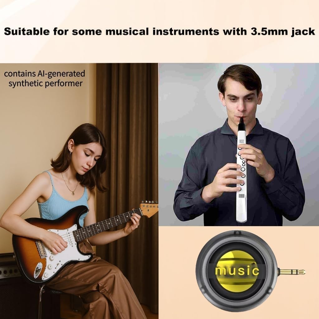 Mini Portable Plug-in Speaker, 3.5mm AUX Audio Jack Sound Amplifier, Loud Volume Booster for Phone Calls, Tablet, MP3, Musical Instruments, Pocket Size Design, No Bluetooth, No Cable Needed