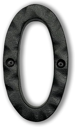 NACH JS-RN4-0 números rústicos de casa de hierro fundido, 4 pulgadas, negro