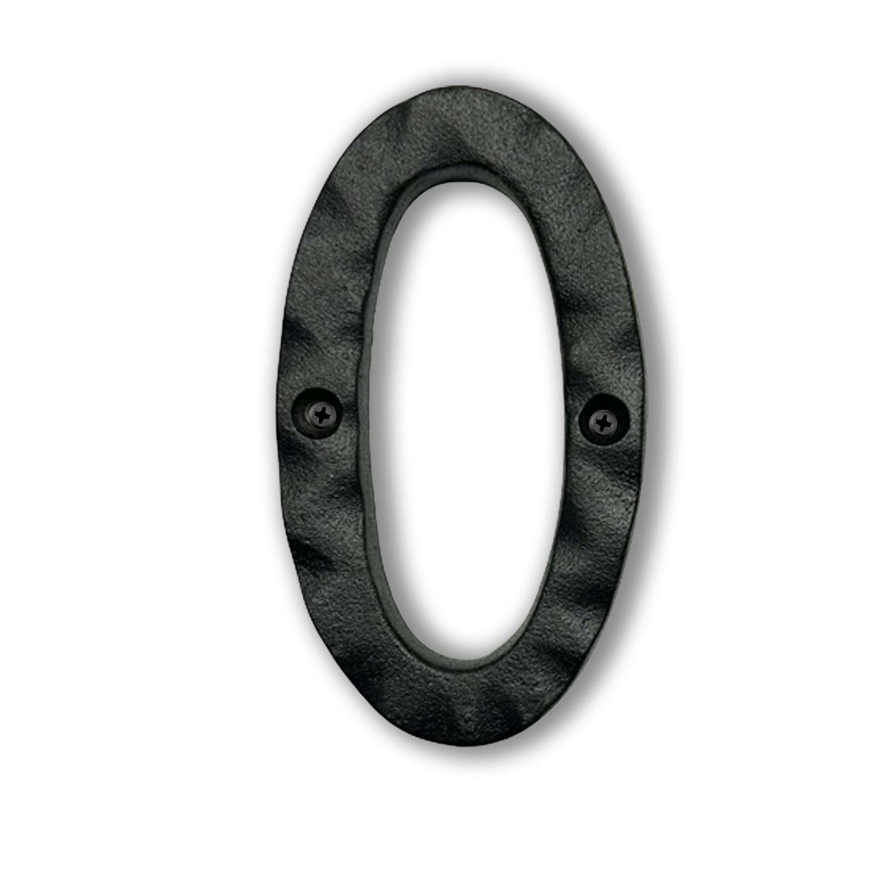 NACH JS-RN4-0 Rustic Cast Iron House Numbers, 4 Inch, Black
